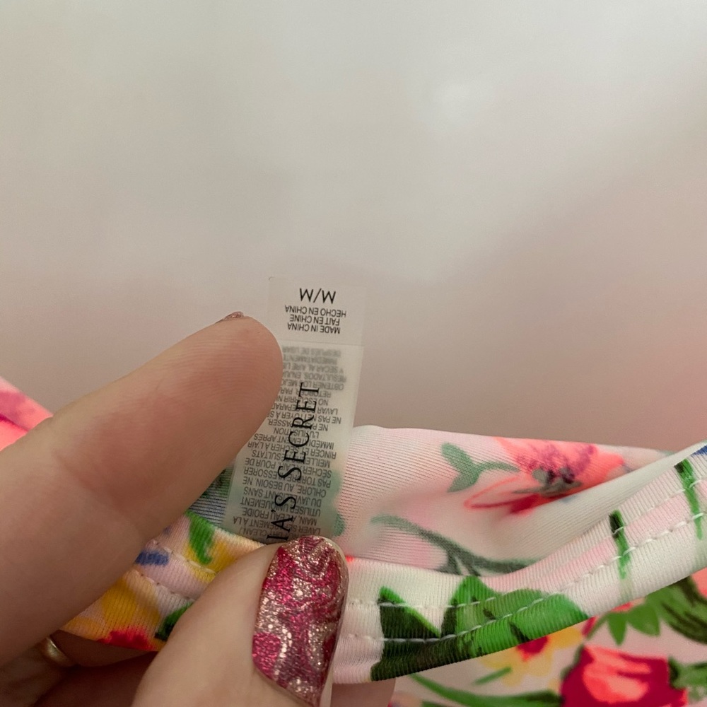 Victoria's Secret Floral Bikini Top - Pink, Green, White - Picture 5 of 5